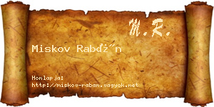 Miskov Rabán névjegykártya